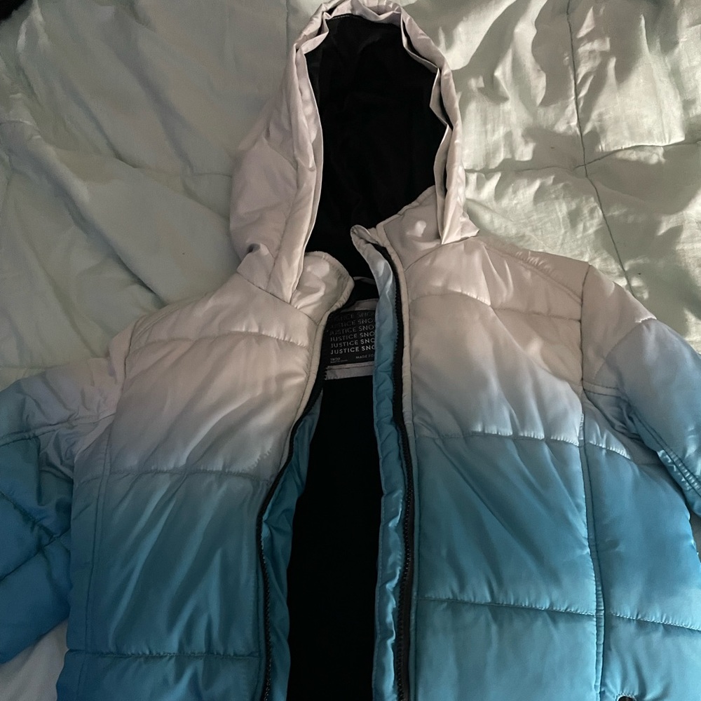 XL Girls Justice Ombre Blue & White Jacket